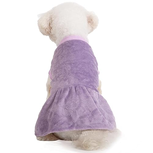 Image of FabriCastle Small Dog Dress Clothes, 3-Pack Sweaters for Small Dogs Girl & Cats, Ultra Soft Warm Pet Coats for Winter, Female Puppy Apparel, Doggy Outfits XXS - XL (Pink,Violet,Rosepink, Large)