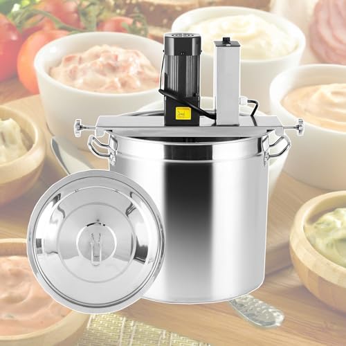 Batidora De Alimentos Comercial, Mezcladora AutomáTica Con Eje Mezclador Y Raspador Estable, Batidora EléCtrica Con Velocidad Ajustable, Para Sopa, Chile, Salsa, Bebidas, Mermeladas Y Gachas (60 L)