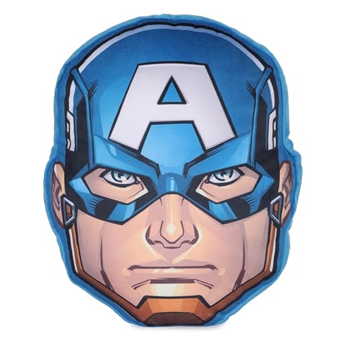 Image of Mirada Captain Cushion America - Marvel Superhero Soft Plush Toy, Stuffed Pillow, Birthday Gift for Kids, Boys & Girls, Licensed Decor - 35cm