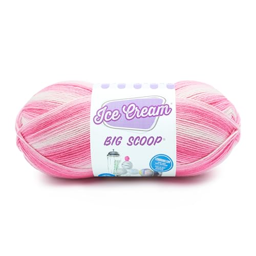 Lion Brand Yarn Ice Cream Big Scoop Yarn, Strawberry