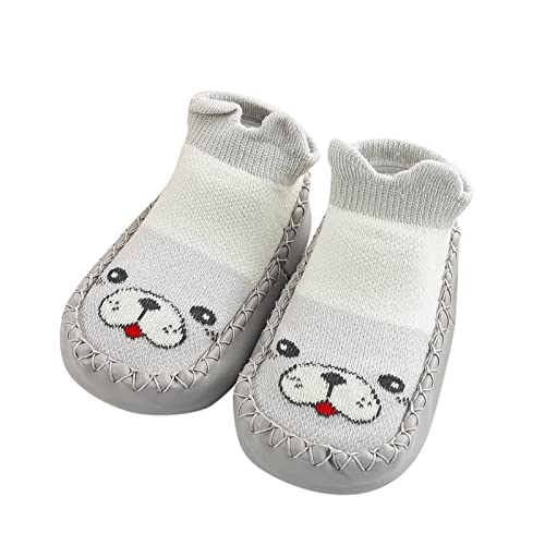 Winter Cute Toddler Shoes Flat Bottom Non Slip Floor Sports Shoes Socks Shoes Lightweight Comfortable Boots (Grey, 2.5-3 Years Toddler)