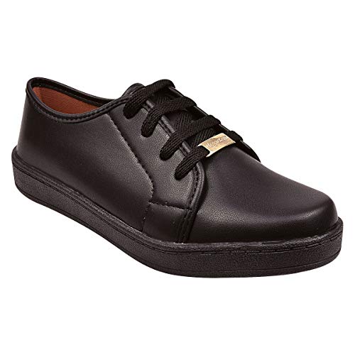 Tênis Feminino Casual Sapatênis Eleganteria Tamanho:38;Cor:Preto
