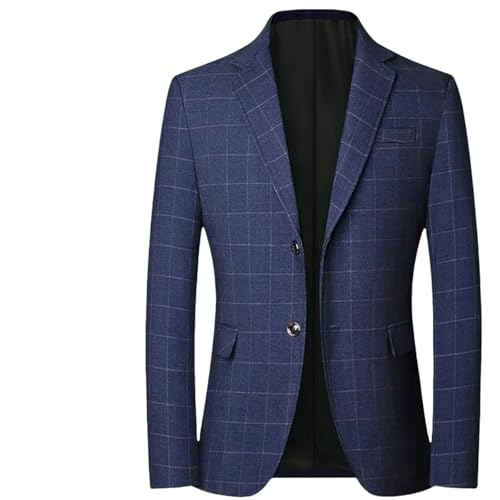 Men's Checked Blazer Classic Fit Casual Jacket Elegant Button Business Casual Suits Coats2