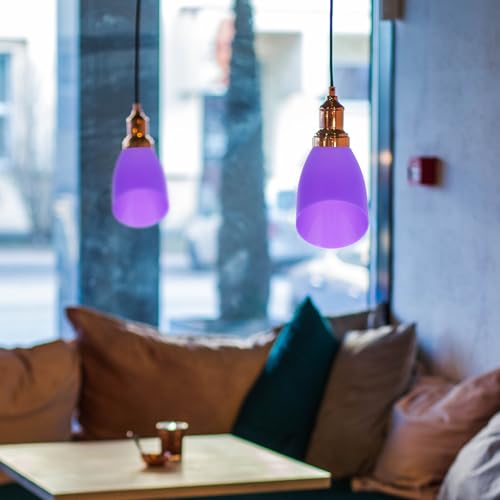 Image of Holibanna Horseshoe Lampshade Colored Plastic Lamp Shade Replacement Medium Hole Horseshoe Shape Lampshade for Multi-Head Stand Up Floor Table Wall Lamp (42mm, Purple)