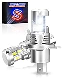 SUPAREE Lampadina H4 Auto Lampada H4 LED Lampadine h4 LED Canbus Illuminazione a 3 Lati 30000LM 80W 6500K Abbaglianti e Anabbaglianti con Ventola 1:1 Mini Plug-n-Play 2 Pezzi