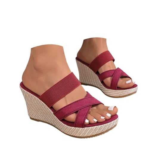 Mules à talon compensé avec bride élastique antidérapante - 4