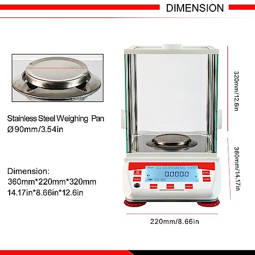 Analytical Balance 120G 0.1Mg Gn Dwt Mg Unit Precision Lab Scale 0.0001G Digital Analytical Scale Rs232 Interface Laboratory Electronic Balance Lcd Display With Glass Windshield #TOP2