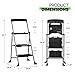 Magshion 2-Step Ladder with Tool Tray 331lbs Capacity Sturdy Steel Ladder, Convenient Hand Grip, Lightweight Portable Steel Step Stool, Black
