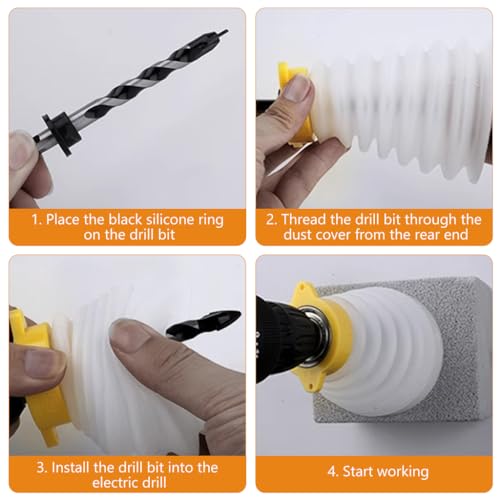 Image of Serplex Hole Saw Dust Bowl for 16cm /6.2'' Drill, Flexible Drill Dust Collector Drill Bit Cover Silicone Hole Saw Attachment Universal Drill Dust Catcher Dust Collector Chips Collector for Hole Saw