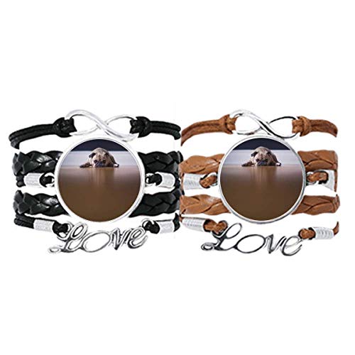 Bracelet chien photo pour couple en cuir parfait pour vos balades complices