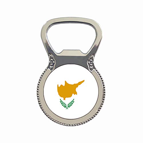 Décapsuleur à bière avec drapeau de Chypre - Aimant en métal - Verre - Cadeau de voyage - Décoration de la maison