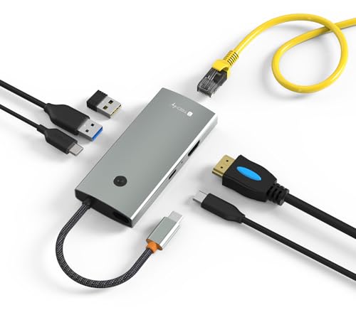 Hub USB-C 6 en 1 Techly 367805 avec interrupteur station d'accueil argent