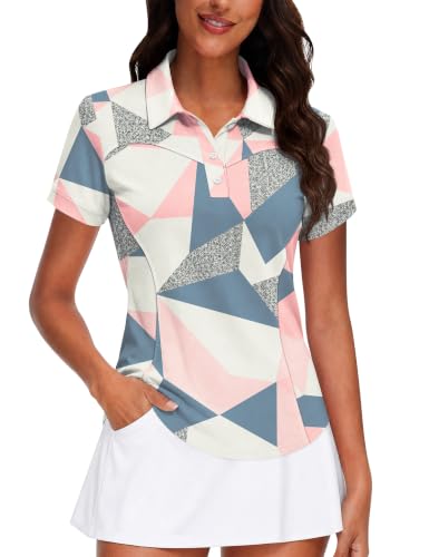 Tfsdod Ladies Hawaiian Golf Shirts Summer Quick Dry