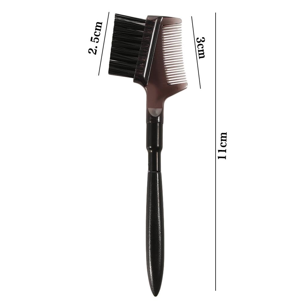 3Pcs Eyelash Comb and Eyebrow Brush, Double Headed Eyebrow Brush Portable Eyebrow Eyelash Shaper Makeup Grooming Tool for Women