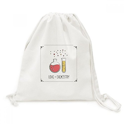 Toile drawstring backpack voyage avec imprimé tube à essai chimie