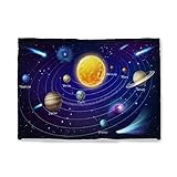 Solar System Planets Around Sun Galaxy Flannel Reversible Sherpa Throw Blanket Fuzzy and Soft Fleece Bed Blanket
