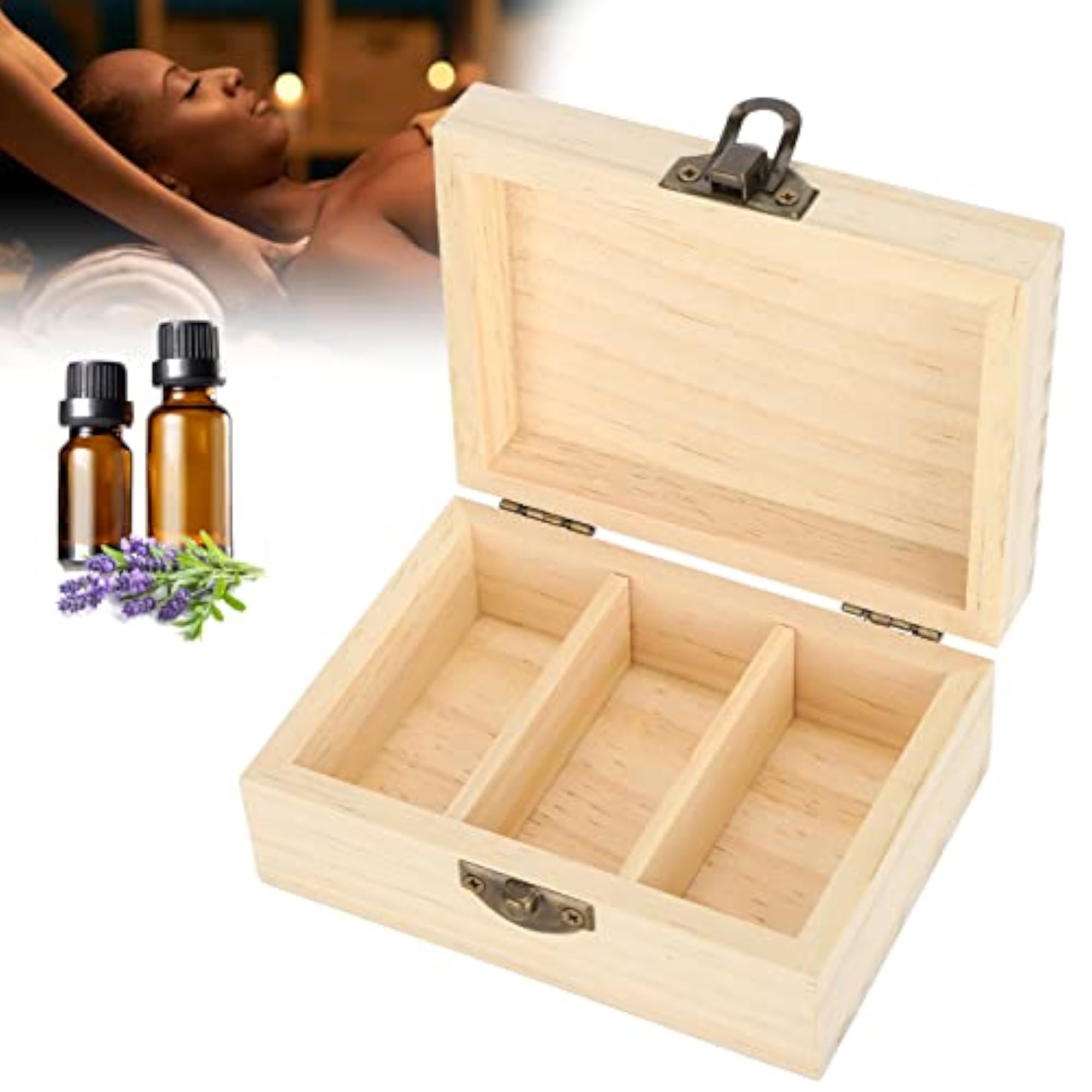 Essential Oil Case for Safe Storage, Natural Pine