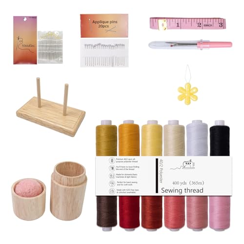 NUEAYMS Hilo De Costura Conjunto Poliéster 12 Colores para Acolchar Bordado Y Tela Bundles Hilo