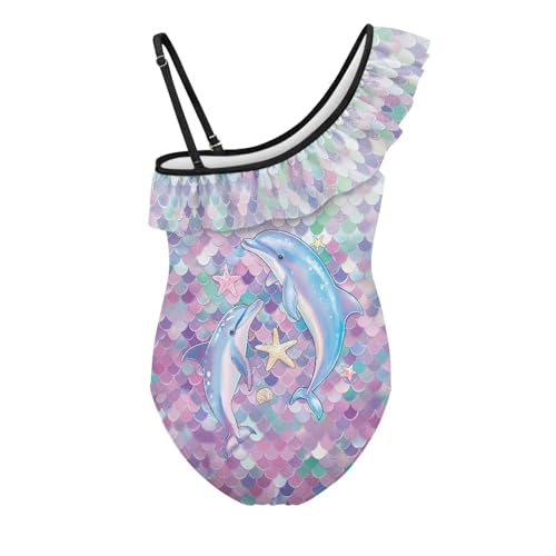 Image of Girls One Piece Swimsuits Size 3-14 Trendy Ruffle Bathing Suit Casual Hawaiian Summer Beach Swimwear