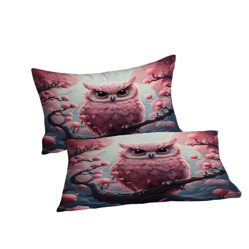 Housse de couette king size infroissable imprimé hibou pour lit double 220x240cm - 7