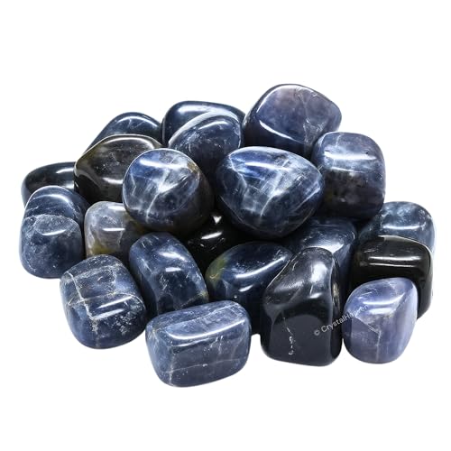 Image of Iolite Certified Crystal Healing Tumbled Stone, Natural Polished Crystals for DIY Crafts, Manifestation, Meditation, Pooja Feng Shui and Reiki Healing (30 Grams)