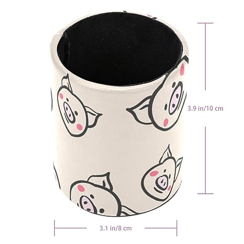 Pot à crayons grande capacité bureau cuir synthétique motif cochon