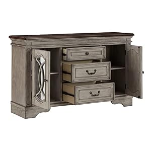 Signature Design by Ashley Londenbay Classic Farmhouse Dining Server with 3 Drawers and 2 Cabinet Doors, Brown & Gray Signature Design by Ashley Londenbay Classic Farmhouse Dining Server with 3 Drawers and 2 Cabinet Doors Brown Gray