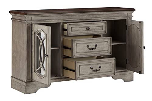 Signature-Design-by-Ashley-Londenbay-Classic-Farmhouse-Dining-Server-with-3-Drawers-and-2-Cabinet-Doors-Brown-Gray Signature Design by Ashley Londenbay Classic Farmhouse Dining Server with 3 Drawers and 2 Cabinet Doors Brown Gray