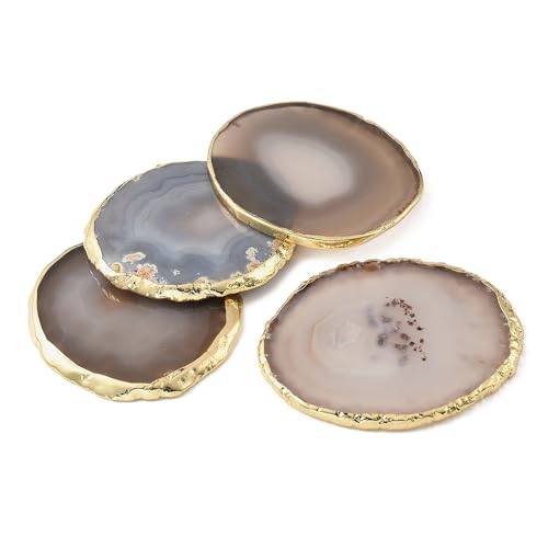 Agate Coasters (Gold Rim)