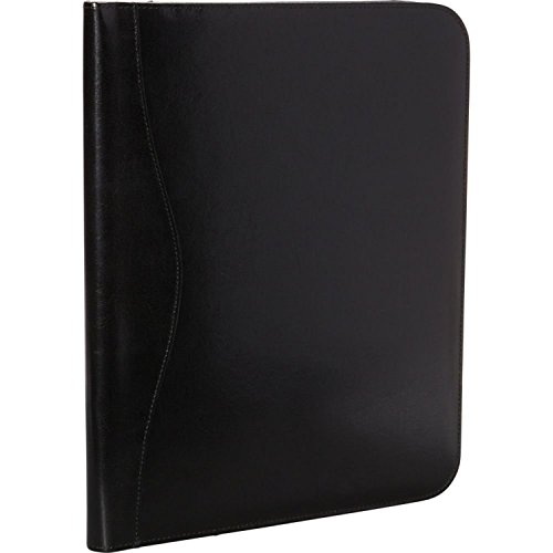 Royce Leather Zip Around Writing Genuine Leather Padfolio Black