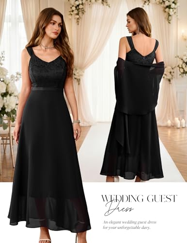 Image of BeryLove Summer Formal Wedding Guest Prom Dresses Sequin Cocktail Evening Lace Elegant Mother of The Bride Dress