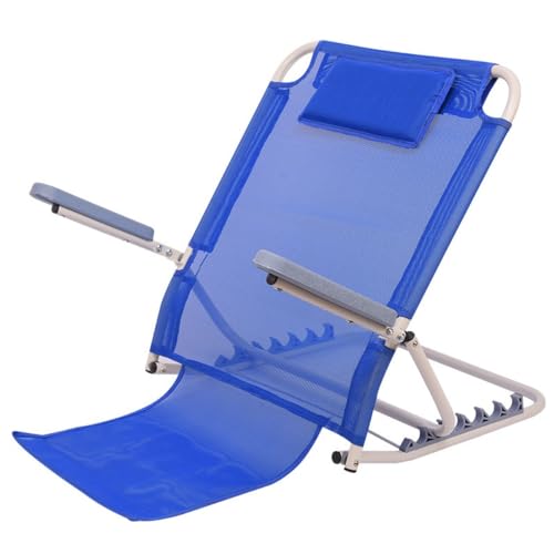 座椅子 ベッド 多機能 ベッド用背もたれ 肘掛け付き 折り畳み 介護用リクライニングチェア ベッド上座椅子 6段階調節 0?80°調整可能 ステンレス鋼のブラケット 抗褥瘡 ベッド上座椅子 老人 妊婦用 (ブルー)
