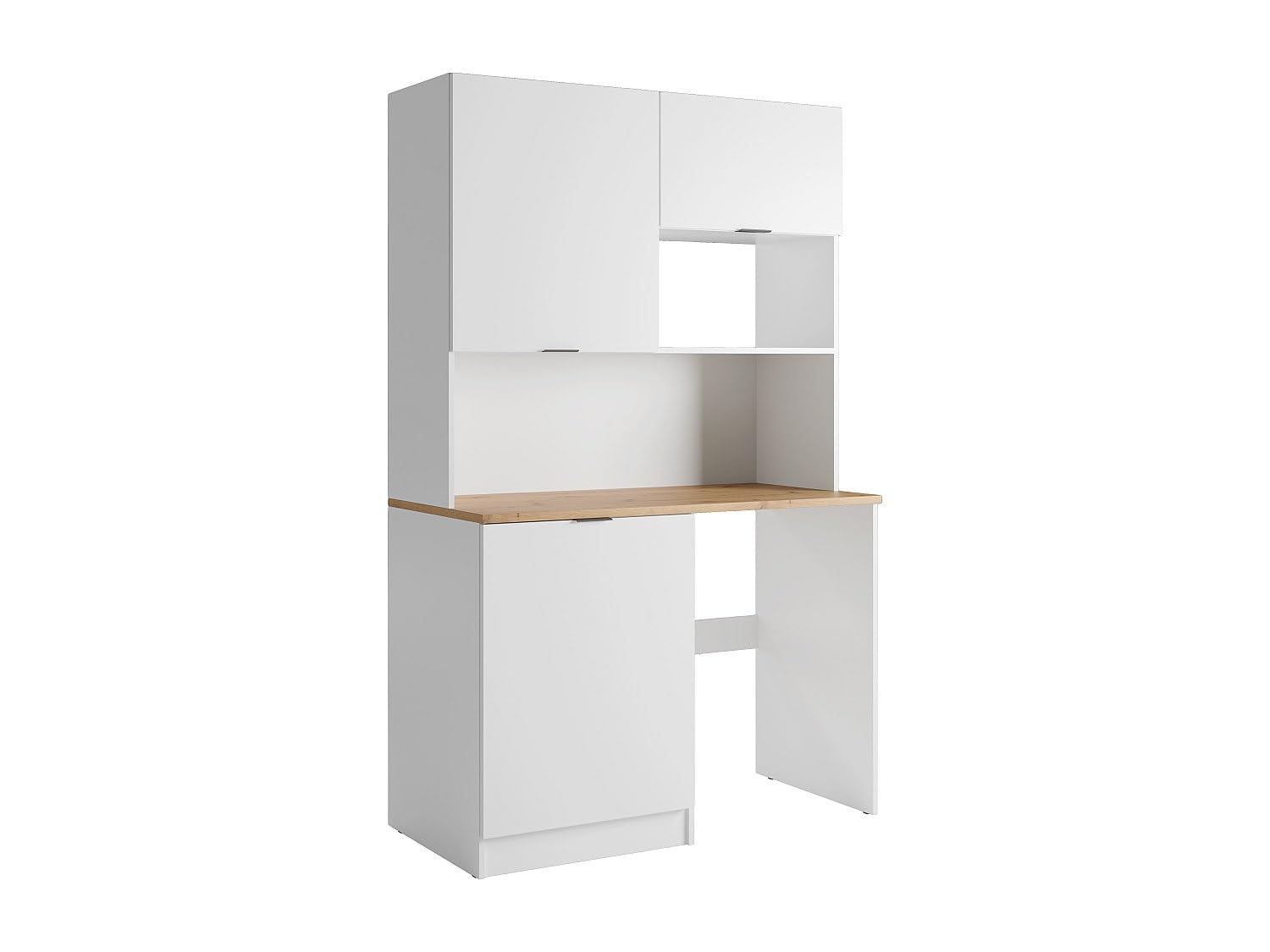 Vente-unique-Cucina multifunzionale e lavanderia Con piano di lavoro 120 cm Bianco e le - CARMEO