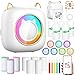 ZQEJEFD Mini Imprimante Thermique, Imprimante Photo Portable avec 14 Rouleaux de Papier, Imprimante Intelligente Bluetooth pour iOS&Android,Imprimantes de Poche Portable pour D'étiquettes,Images,Blanc