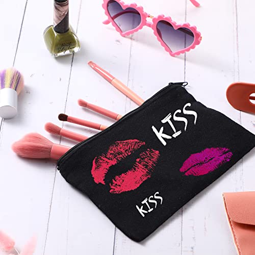 Image of Reginary 80 Pack Canvas Zipper Makeup Bags Bulk Pencil Pouches Blank DIY Craft Canvas Cosmetic Bag Pouch with Zipper for Makeup Cosmetic Toiletry Stationary Storage(All Black)
