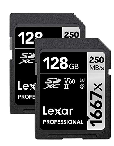 Lexar Tarjetas de Memoria SDXC Profesionales de 128 GB (Paquete