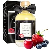 Relaxing Couples Massage Oil for Date Night Ideas, Premium Sensual Wild Berry Body Massage Oil Perfect for Valentines Day Gifts. Natural Warming Luxurious Massage Oils for Relaxation & Fun
