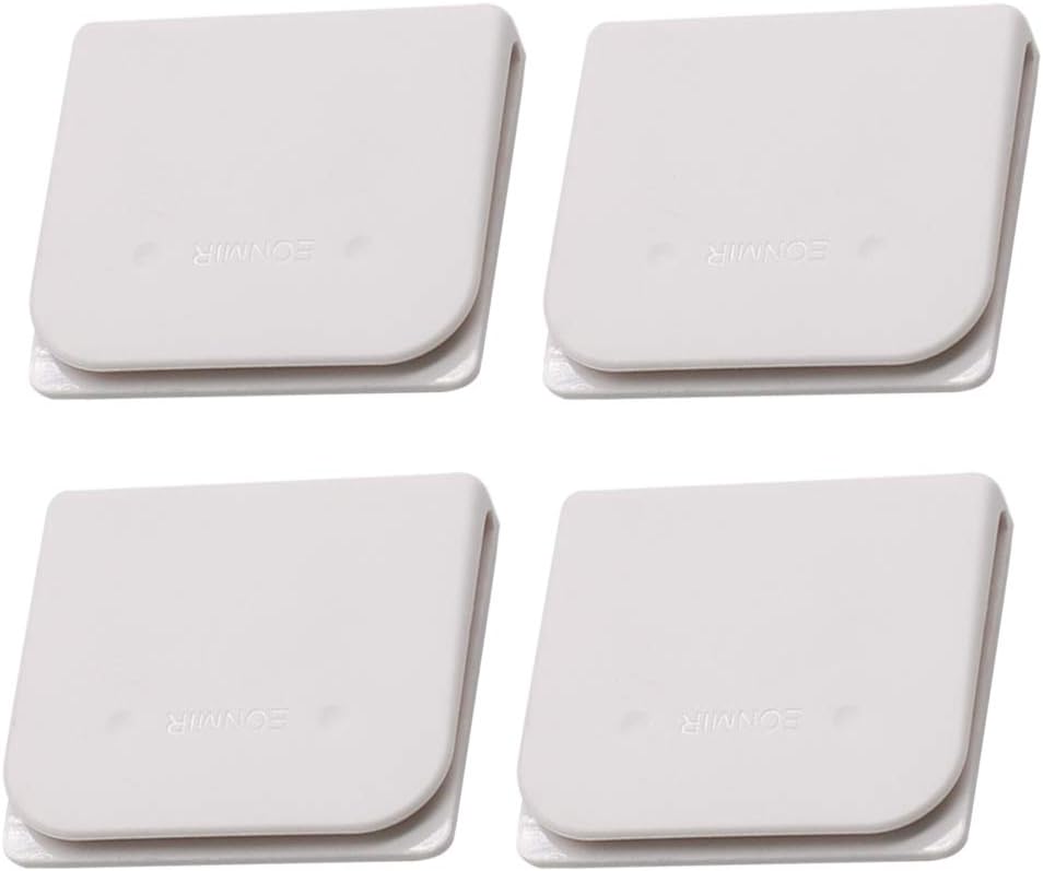 DumanAsen Windproof Stop Protect Clips, Shower Curtain Splash Guard Clip, Self Adhesive Curtain Clips(4 Pack White)