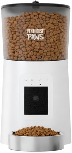 Miniatura 10 de Penthouse Paws Comedero automático inteligente HD para mascotas, capacidad de alimentos secos de 6 L, cámara de 1080p, audio de 2 vías, comidas