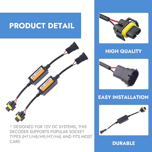 Decodificador CANbus H11 H8 H9 para luces LED 2 unidades miniatura 3