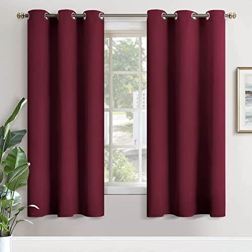 Image of YoungsTex Burgundy Blackout Curtains 72 Inches Long for Bedroom 2 Panels - Thermal Insulated Drapes with Grommet Room Darkening Privacy Christmas Decor for Dining Living Room, 42 x 72 Inch