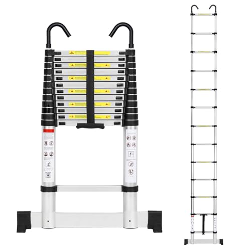 Cecaylie Échelle télescopique en aluminium de 3,8 m - Échelle