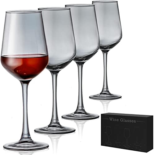 Juego Copas Vino Premium Copas Vino BACLIFE - Juego 6 Unidades Sopladas A Mano Sin Plomo 10 Onzas Regalo Elegante Para Bodas Y Aniversarios