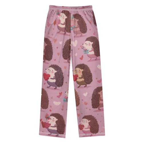 Hedgehog Sweet Love Boys Long Pants Soft Trousers Elastic Waist Kids Lounge Bottoms with Pockets S-XL2
