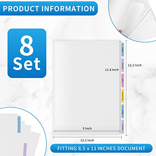 48 Tab Clear Folders For Documents Plastic Project Pockets Music Folder Clear Folders Plastic Document Sleeve With Tab Paper Sheet Protectors For Office School (48) #TOP1