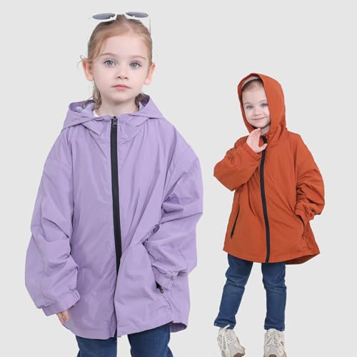 Image of Feidoog Toddler Boys Girls Jacket Windbreaker Hooded Zip Up Outerwear Coat