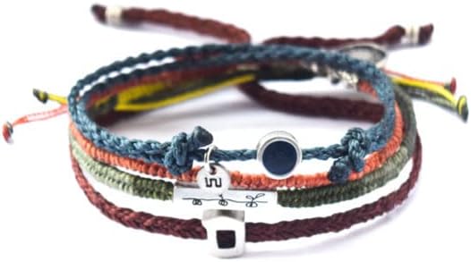 WakamiWorld Charm Bracelet Set of 3 | Handmade Boho Jewelry | Friendship Bracelets for Women | Glass Beaded, Waterproof | 7.5in, Button Closure | Fair Trade