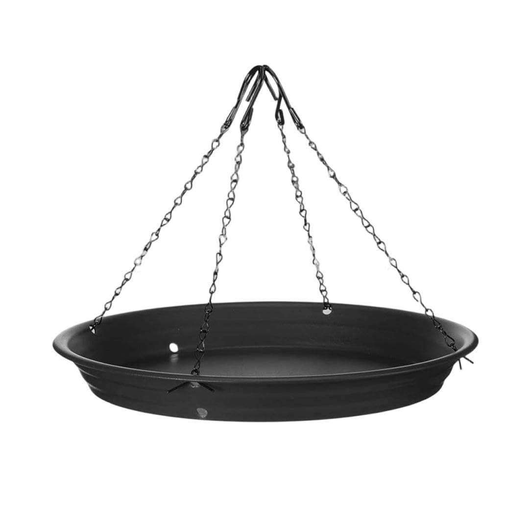 Seed Catcher Tray for Bird Feeder, Garden Bird Seed Catcher Tray with Hanging, Reduce Waste & Tidy Garden, Platform Feeder for Backyard Bird Feeding, Black