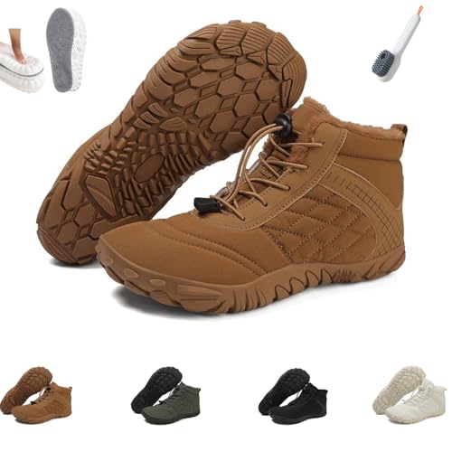 Hike Winter Barefoot Shoes Womens Footwear, Minimalist Warm Zero Drop Snow Boots, Men Wide Wide Toe Box Walking Sneakers, Waterproof Snow Booties