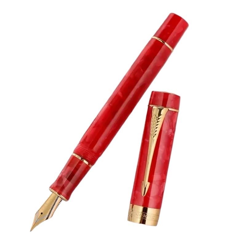 PURYN Pluma estilográfica de resina en forma de flecha con clip dorado, artículos de papelería, oficina, escuela (20, F)